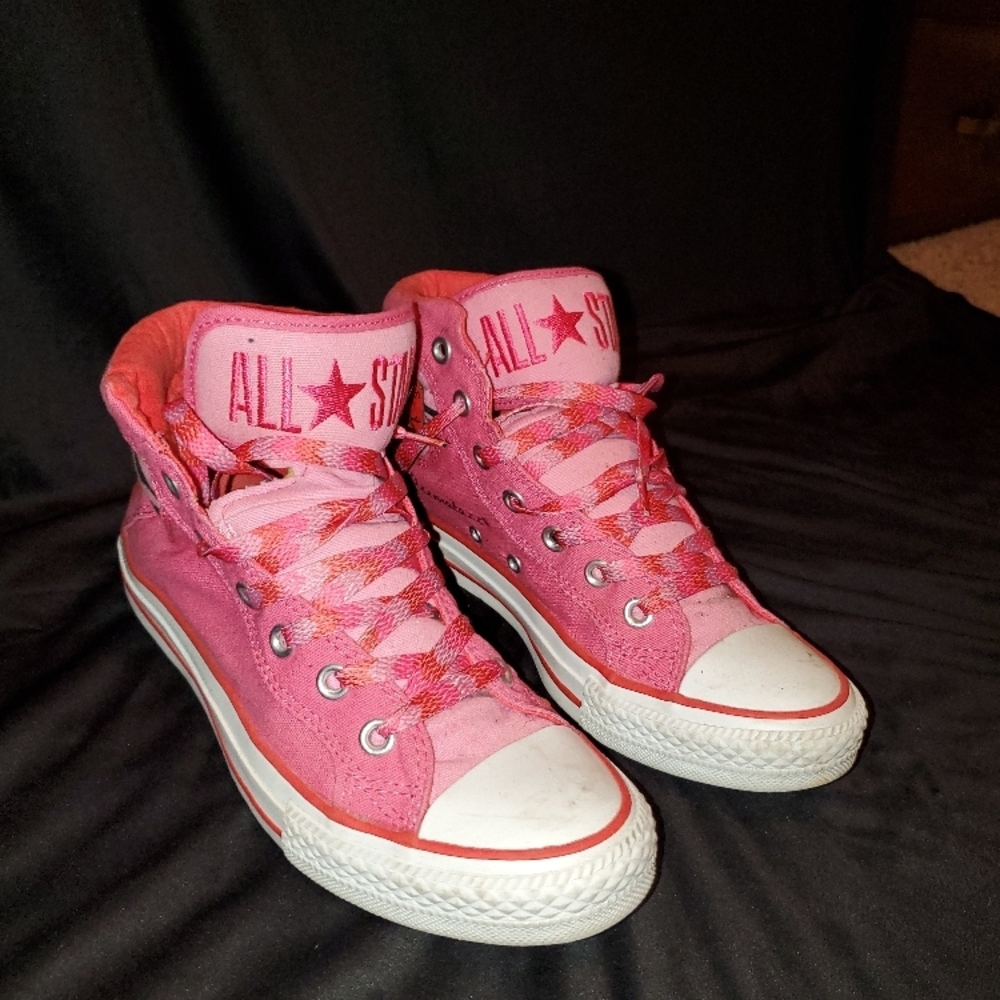 Kids Pink High-Top Sneakers